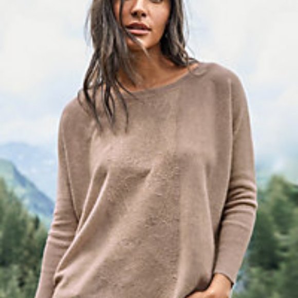 Garnet Hill Sweaters - GARNET HILL LACE INLAY CASHMERE SWEATER COLOR COAL- NEW
